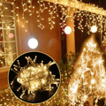 Obraz % s -180 LED 8 programový vánoční rampouchový světelný řetěz, 8,5 m - teplá bílá