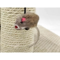 Obraz % s -Škrabadlo, nábytok pre mačky so závesnou hracou myšou, béžová farba