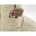 Obraz % s -Škrabadlo, kočičí nábytek se zavěšenou myší na hraní, béžová barva