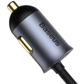 Nabíječka USB a USB-C do zapalovače automobilu Baseus se 4 zásuvkami