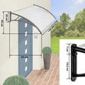 Plastová extra lehká průsvitná stříška s upevněním 120 x 90 cm, černý rám