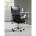 Obraz % s -Ergonomická kancelářská židle s vysokým opěradlem v černé barvě s chromovanými nohami