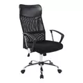 Obraz % s -Ergonomická kancelářská židle s vysokým opěradlem v černé barvě s chromovanými nohami