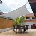Obraz % s -Sluneční plachta - zastínění terasy, balkonu a zahrady čtvercová 3x4 m v grafitově šedé barvě - pevný materiál HDPE