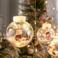 Obraz % s -Vánoční LED světelný řetěz s ozdobami, postavičky Santa Clause, teplá bílá, 3m