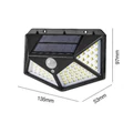 100 LED solární nástěnné světlo se senzorem pohybu, 4 LED panely