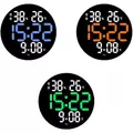 Obraz % s -Digitální nástěnné hodiny na baterie, černé s modrým číselným displejem