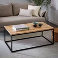 Obraz % s -Elite Home® Elegantní minimalistický konferenční stolek s černým kovovým rámem a dubovou deskou