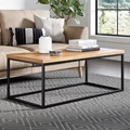 Obraz % s -Elite Home® Elegantní minimalistický konferenční stolek s černým kovovým rámem a dubovou deskou