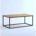 Obraz % s -Elite Home® Elegantní minimalistický konferenční stolek s černým kovovým rámem a dubovou deskou