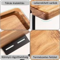 Vertikální držák toaletního papíru Elite Home® s držákem telefonu, světlý buk a matná černá ocel