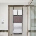 Obraz % s -Závěsný koupelnový věšák na ručníky Elite Home®, sušák na prádlo, 4stupňový kovový žebřík, matná černá barva