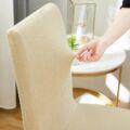 Obraz % s -Pružný, elastický potah na jídelní židle, chránič židle, odolný, omyvatelný 1 kus, béžový