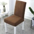 Obraz % s -Pružný, elastický potah na jídelní židle, chránič židle, odolný, omyvatelný 1 kus, hnědý