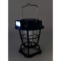 Obraz % s -Přenosné, závěsné, bateriové, multifunkční LED světlo se solárním panelem, modré