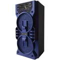 Akumulátorový FM rádio bluetooth reproduktor s digitálním displejem, microSD, USB, 2x5W, modrý