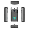 Obraz % s -Chytrý zvonek WiFi s vestavěnou kamerou, bezdrátový, černo-stříbrný