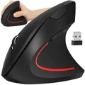 Bezdrátová stolní myš, ergonomická, šetrná k zápěstí, vertikální myš pro počítače, univerzální, USB 2,4 GHz, černá