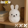 Rabbit LED interaktivní měnící barvy RGB noční lampička pro děti ve tvaru králíčka, s dálkovým ovládáním světelných efektů a časovačem, silikon