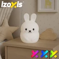 Rabbit LED interaktivní měnící barvy RGB noční lampička pro děti ve tvaru králíčka, s dálkovým ovládáním světelných efektů a časovačem, silikon