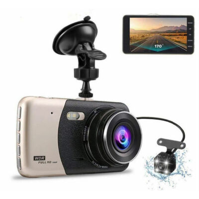 Záznamová kamera do auta FullHD 1080P s couvací kamerou, vestavěným G-senzorem a LED světlem