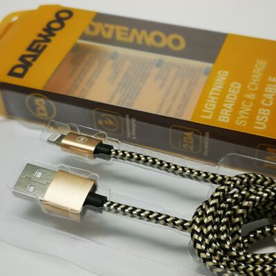 Daewoo USB kabel, 1 metr, Iphone, zlatý