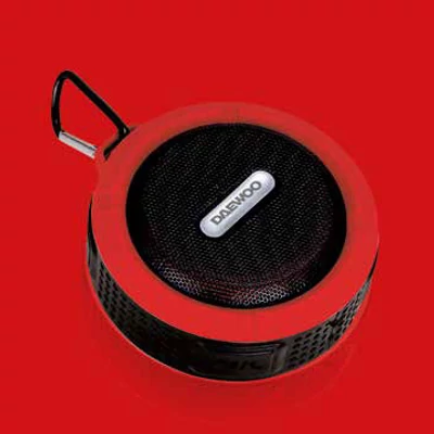 Koupelnový reproduktor bluetooth Daewoo s výkonem 3 W, červený, DIBT2122RD