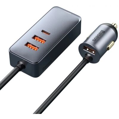 Nabíječka USB a USB-C do zapalovače automobilu Baseus se 4 zásuvkami