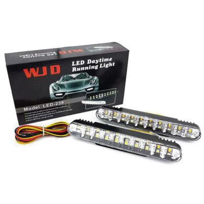 Univerzální LED světlo pro denní svícení do auta, DRL, 2x8W, s označením E4