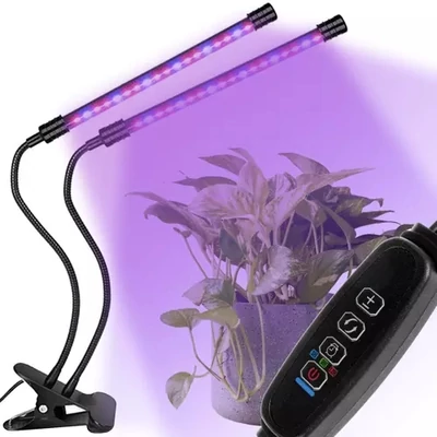 2×20 LED dvoupanelové pěstební světlo s připevněním na klip, dálkové ovládání