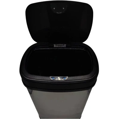 Automatická popelnice Sensory 50 l, inox, s černým víkem, SD-007-B