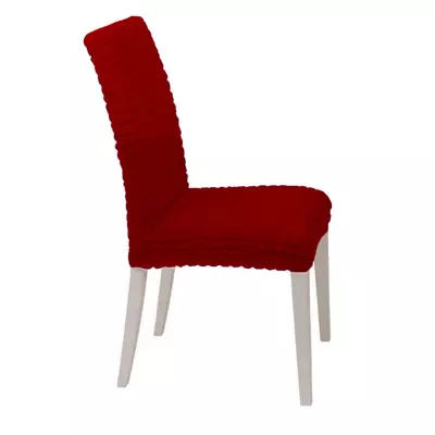 Pružný, elastický potah na jídelní židle, potah na sedadlo, chránič židle, odolný, pratelný, 3 ks, červený
