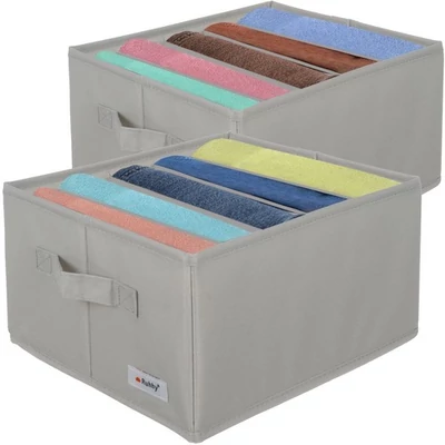 Uzamykatelný úložný box, sada 2 kusů, velikost 33 × 27 × 17 cm, šedý