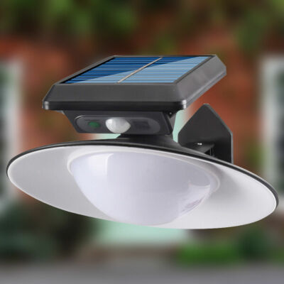 Solární, senzor pohybu, retro, nástěnná lampa, baterie, dálkové ovládání, černá, KF-028