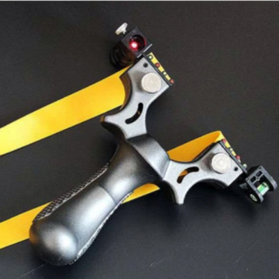 Profesionální laserový lovecký prak s ergonomickou polykarbonátovou rukojetí, černý