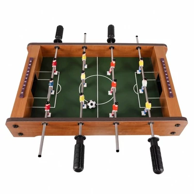 Mini stolní fotbal, dřevěný fotbalový stůl, fotbálek pro děti, pro 12 hráčů, 2 míčky, velikost 50×31×10 cm