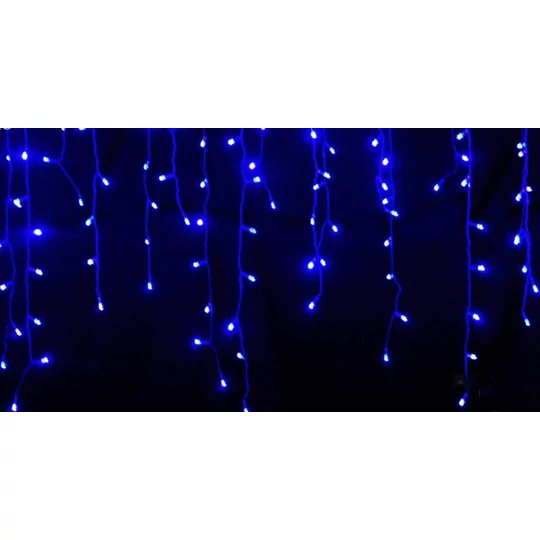 180 LED 8 programový vánoční rampouchový světelný řetěz, 8,5 m - modrý