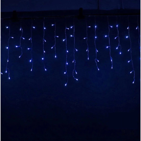 180 LED 8 programový vánoční rampouchový světelný řetěz, 8,5 m - modrý