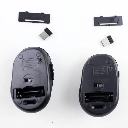 Bezdrátová optická myš s adaptérem USB, 1200 dpi, černá