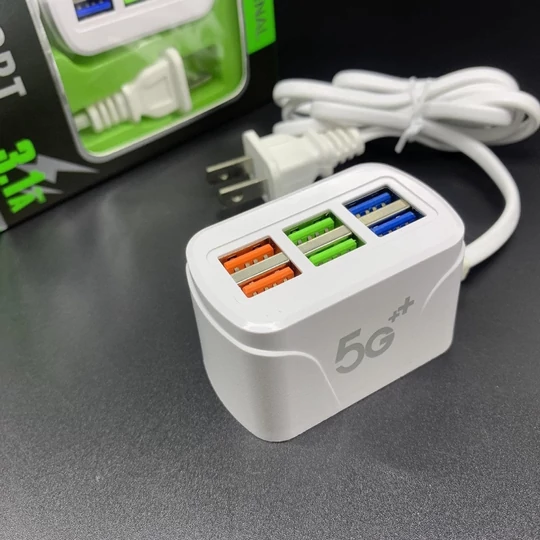 Rychlonabíjecí stanice USB s 6portovou zásuvkou, 3,1 A