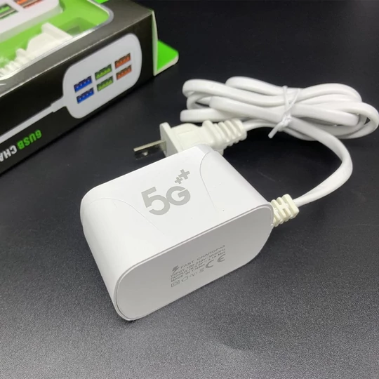 Rychlonabíjecí stanice USB s 6portovou zásuvkou, 3,1 A