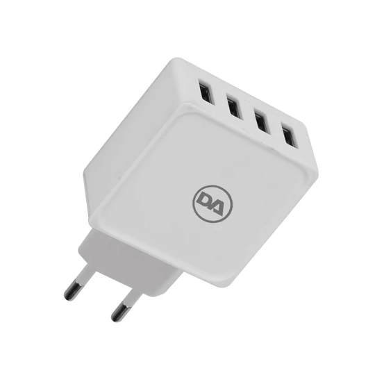 Napájecí adaptér Daewoo Fast Charger, nabíjecí proud 2,4 A, 4 zásuvky USB, bílý