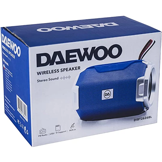 Daewoo Bezdrátový přenosný reproduktor bluetooth, modrý, DIBT2626BL