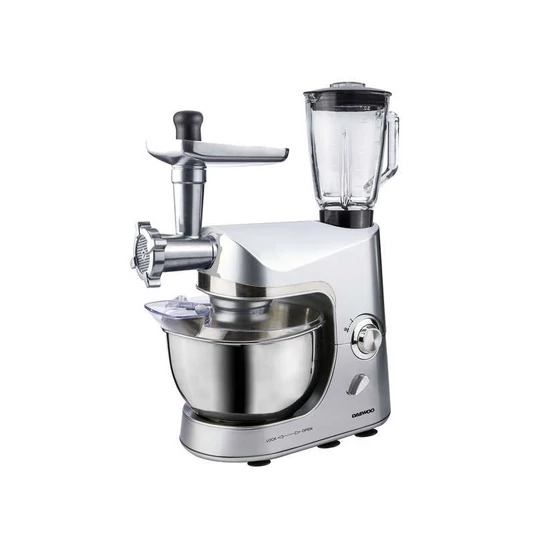 Multifunkční kuchyňský robot Daewoo s mlýnkem na maso a mixérem, 1200 W, stříbrný, DSX-5055