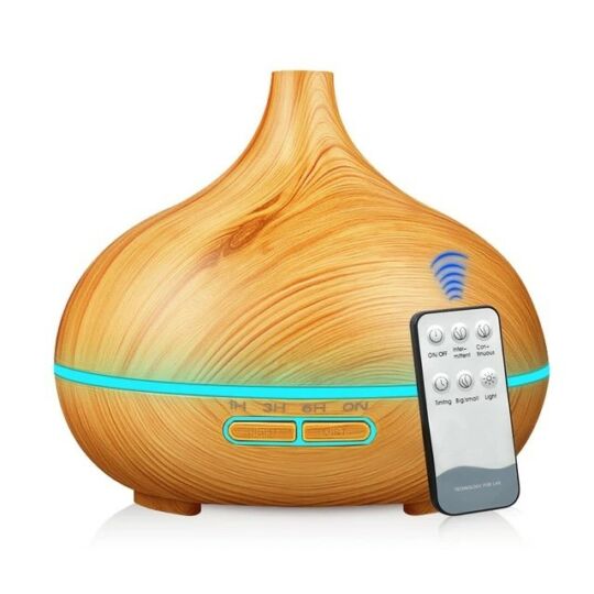 Aromaterapeutický výparník s efektem dřeva s ultrazvukovým zvlhčovačem a dálkovým ovládáním vůně - cibule