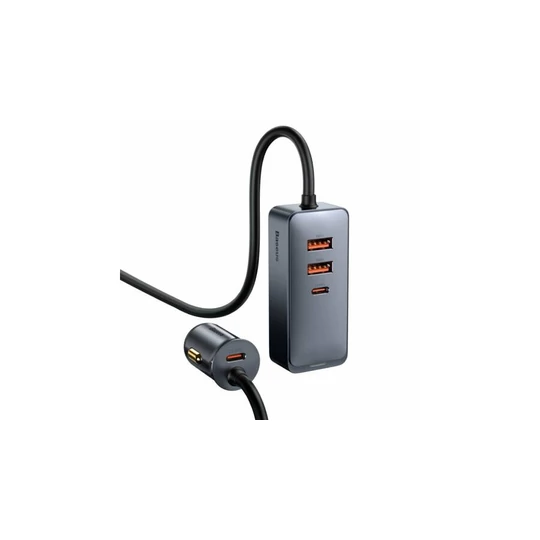 Nabíječka USB a USB-C do zapalovače automobilu Baseus se 4 zásuvkami