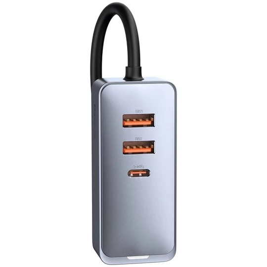 Nabíječka USB a USB-C do zapalovače automobilu Baseus se 4 zásuvkami