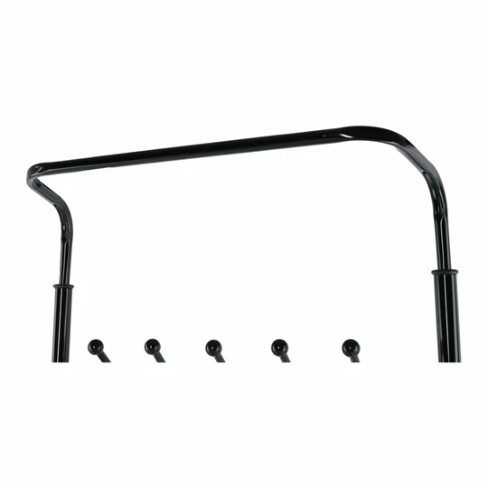 Kovový předsíňový věšák, stojan na oblečení s 3-úrovňovým úložným prostorem na boty 185x80x30 cm - černý