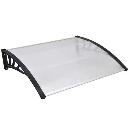 Plastová extra lehká průsvitná stříška s upevněním 120 x 90 cm, černý rám