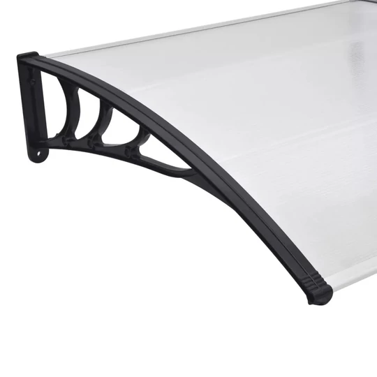 Plastová extra lehká průsvitná stříška s upevněním 120 x 90 cm, černý rám